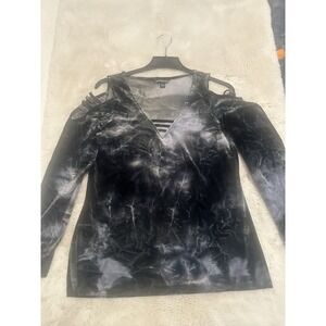Rock Republic Womens Fairy Grunge Crushed Velvet Top Size‎ L Whimsigoth